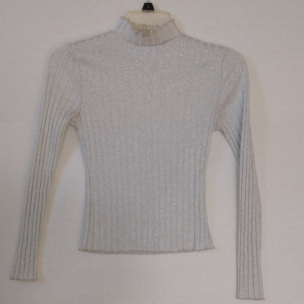 Charlotte Russe Sparkle Frill Turtle Neck
